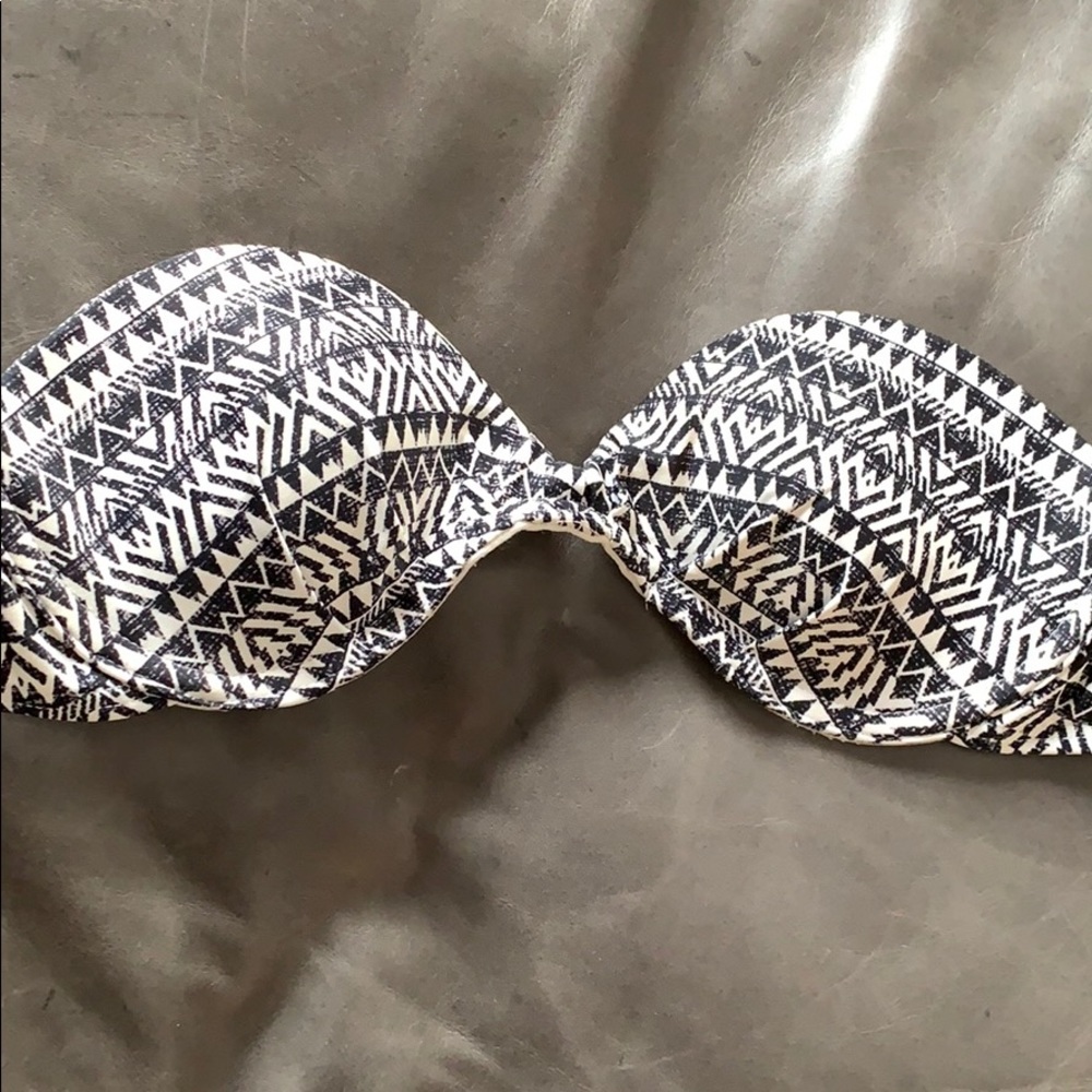 Black and white tribal print bikini top